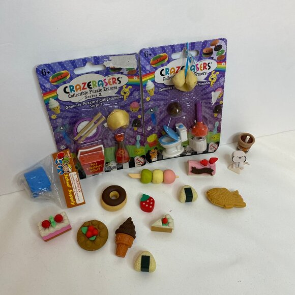 3/$20 - Kawaii Japanese Eraser Set - Cute Character School Stationery - Japan - Picture 3 of 3